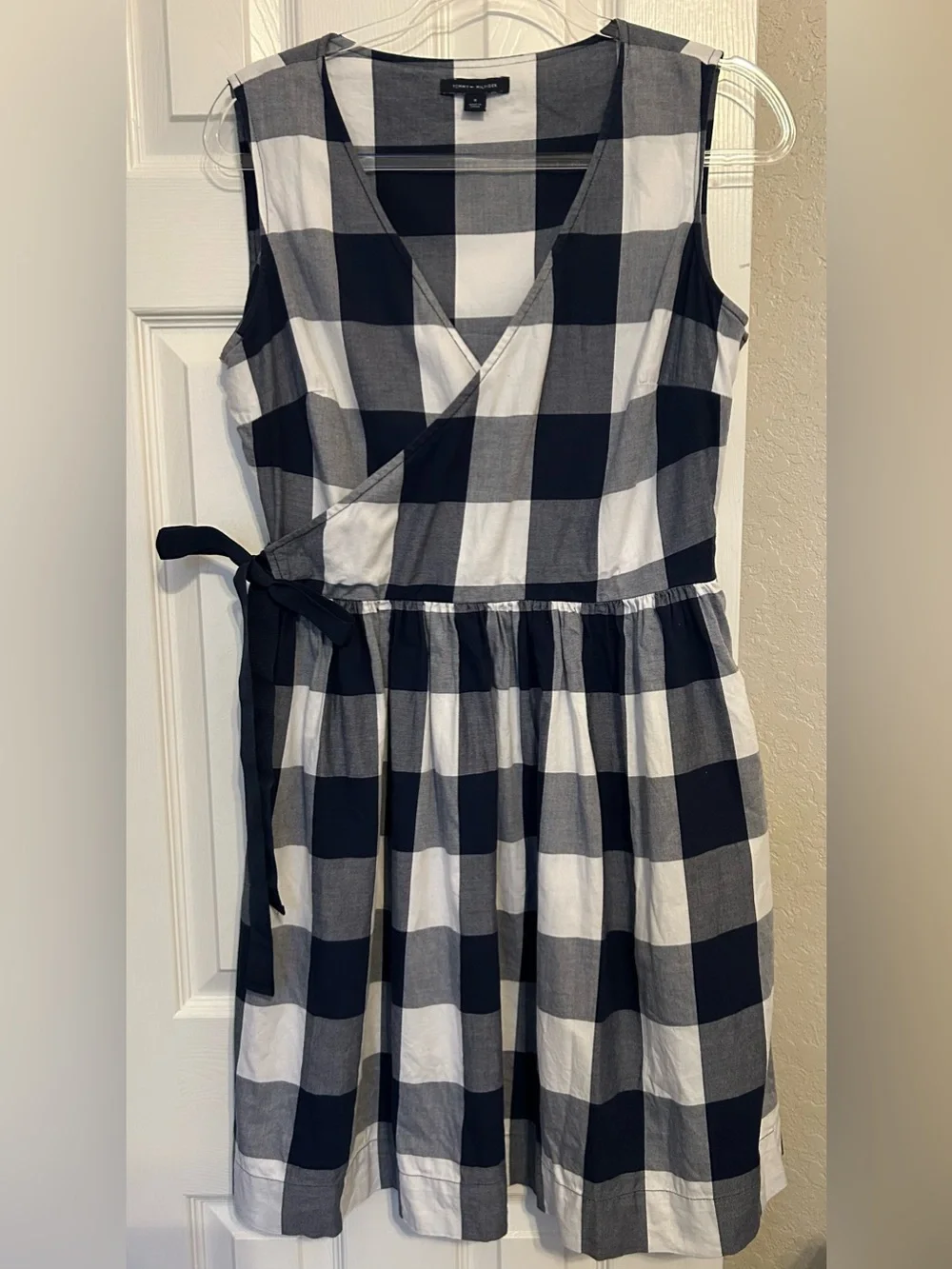 Tommy Hilfiger Navy and White faux wrap dress